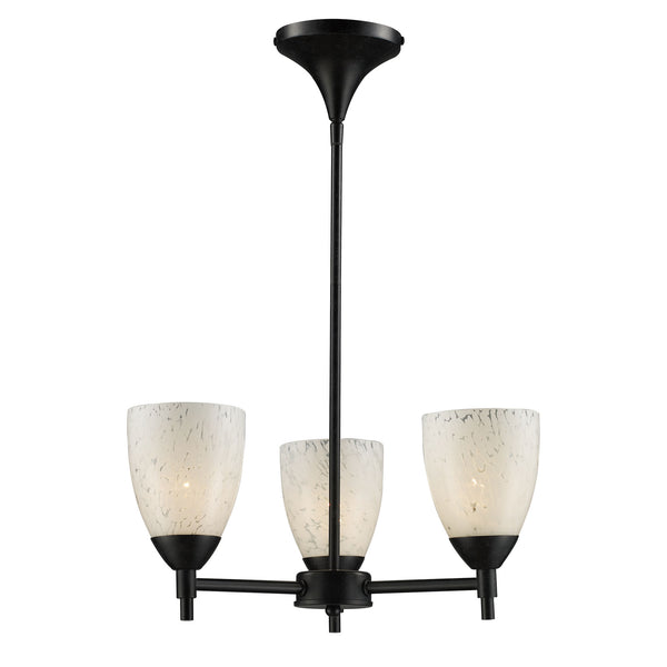 Celina 3 Light Chandelier In Dark Rust And Snow White