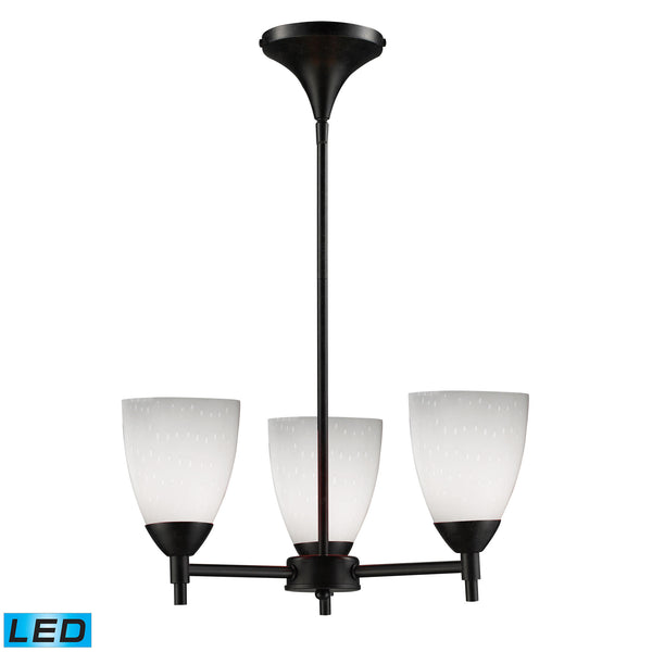 Celina 3 Light LED Chandlier In Dark Rust And Simple White