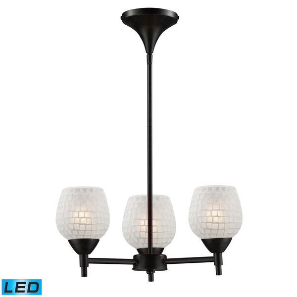 Celina 3 Light LED Chandelier In Dark Rust And White
