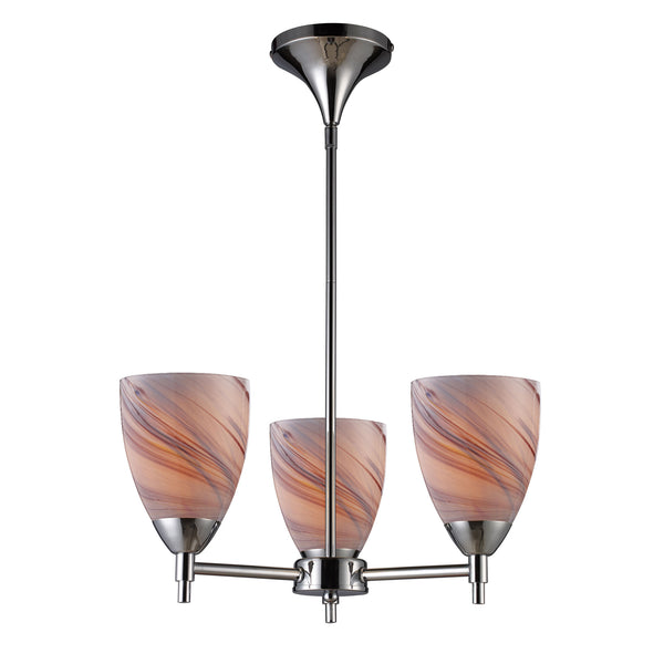Celina 3 Light Chandelier In Polished Chrome And Creme Glass