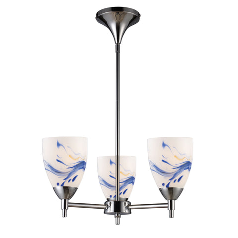 Celina 3 Light Chandelier In Polished Chrome And Mountain