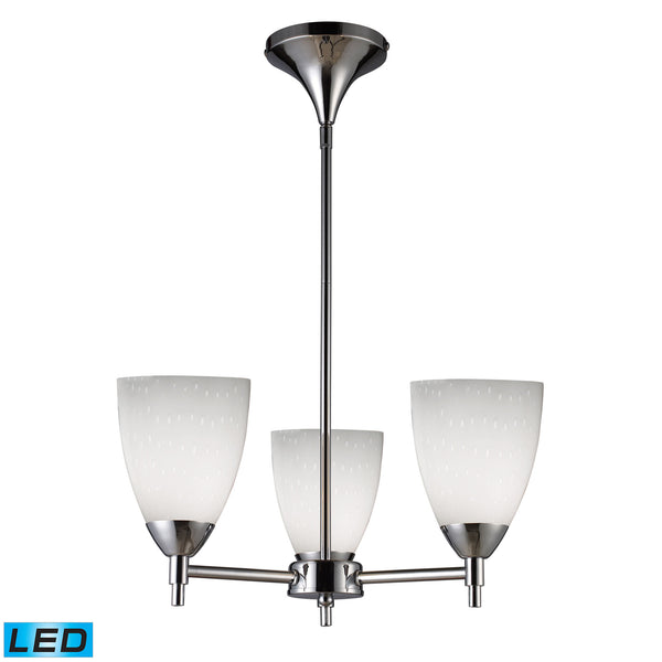 Celina 3 Light LED Chandelier In Polished Chrome And Simple White