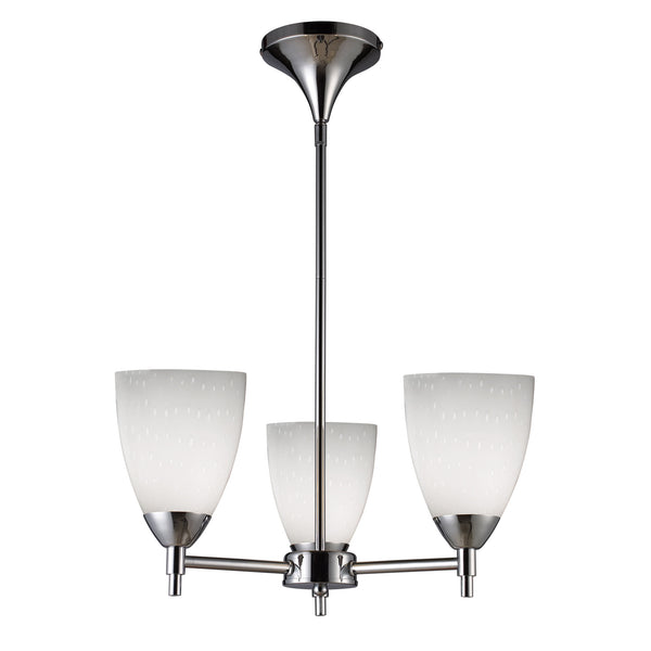 Celina 3 Light Chandelier In Polished Chrome And Simple White