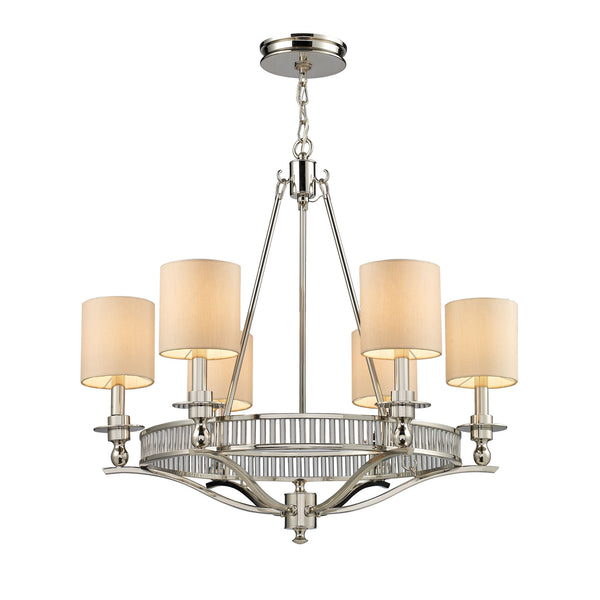 Easton 6 Light Chandelier In Polished Nickel