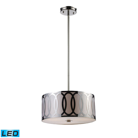 Anastasia 3 Light LED Pendant In Polished Nickel
