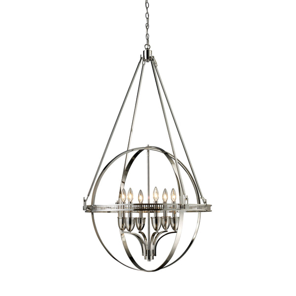 Hemispheres 6 Light Chandelier In Polished Nickel