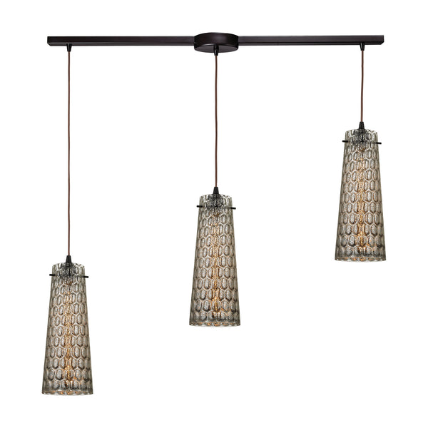 Jerard 3 Light Pendant In Oil Rubbed Bronze And Mercury Glass