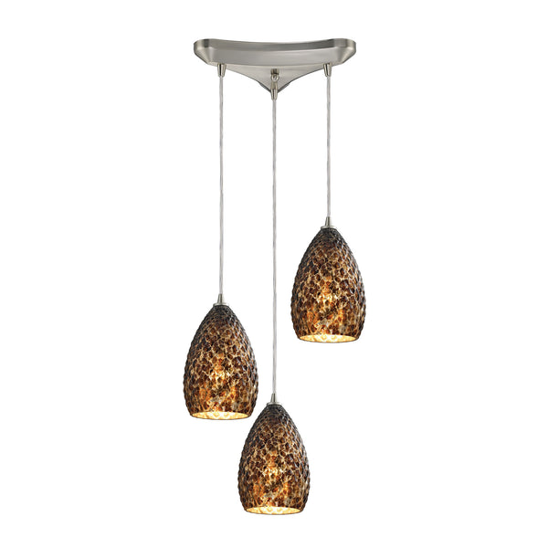 Geval 3 Light Pendant In Satin Nickel