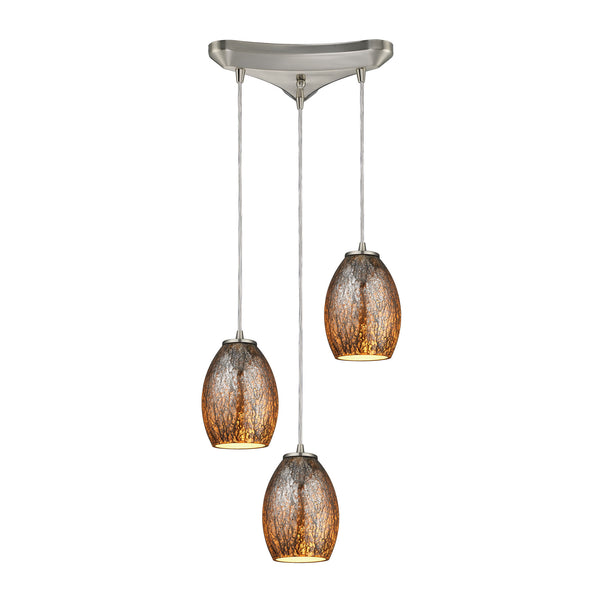 Venture 3 Light Pendant In Satin Nickel
