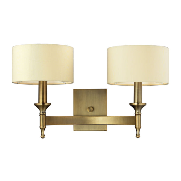 Pembroke 2 Light Wall Sconce In Brushed Antique Brass