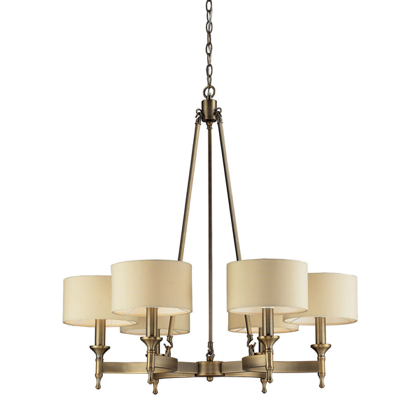Pembroke 6 Light Chandelier In Brushed Antique Brass