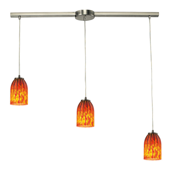 Caliente 3 Light Pendant In Satin Nickel