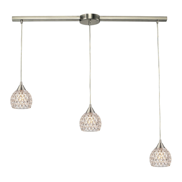 Kersey 3 Light Pendant In Satin Nickel