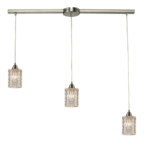 Kersey 3 Light Pendant In Satin Nickel