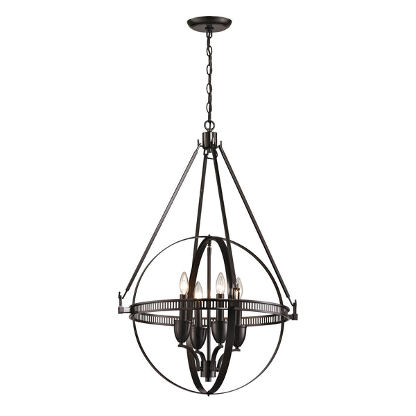 Hemispheres 4 Light Pendant In Oil Rubbed Bronze