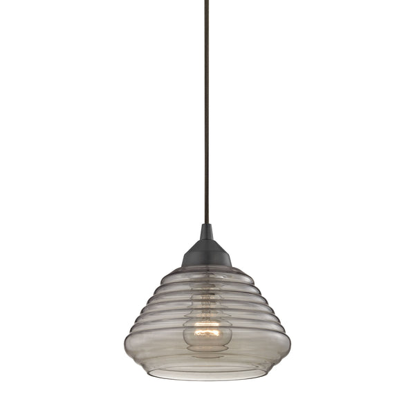 Orbital 1 Light Pendant In Oil Rubbed Bronze And Smoke Glass