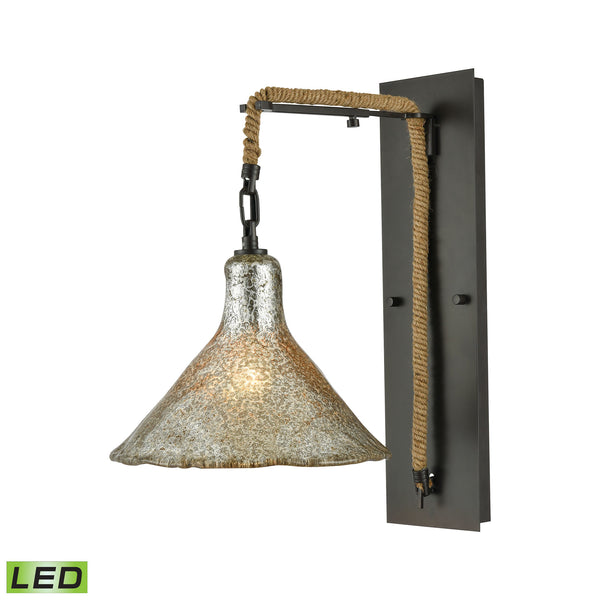 Hand Formed Glass 1 Light LED Wall Sconce In Oil Rubbed Bronze