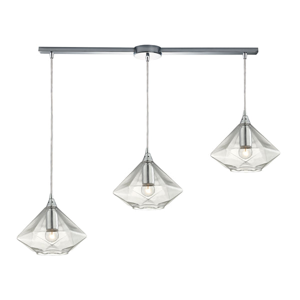 Geometrics 3 Light Pendant In Polished Chrome