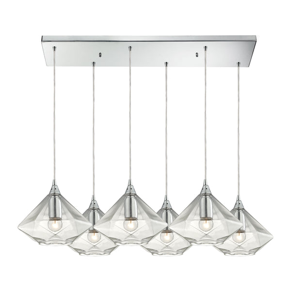 Geometrics 6 Light Pendant In Polished Chrome