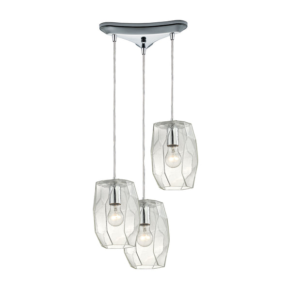 Geometrics 3 Light Pendant In Polished Chrome