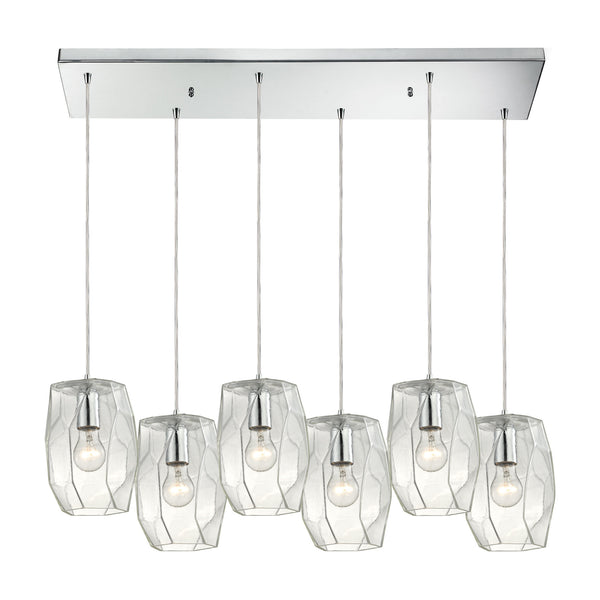 Geometrics 6 Light Pendant In Polished Chrome