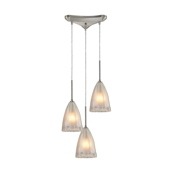 Calipsa 3 Light Pendant In Satin Nickel