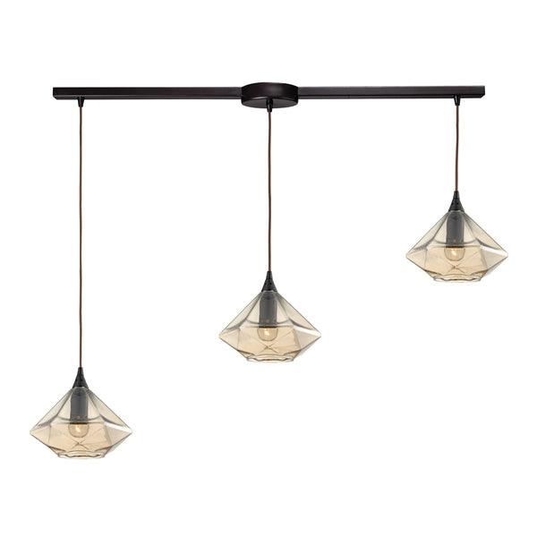 Geometrics 3 Light Pendant In Oil Rubbed Bronze