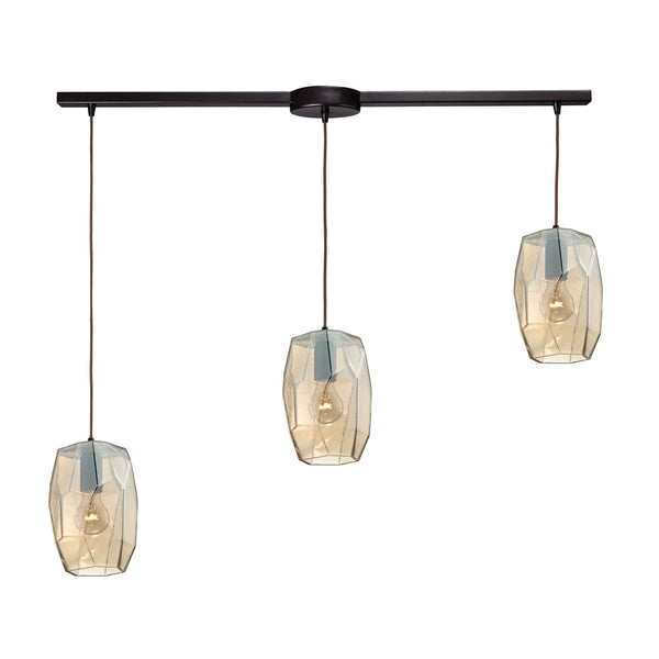 Geometrics 3 Light Pendant In Oil Rubbed Bronze