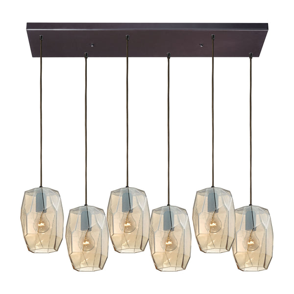 Geometrics 6 Light Pendant In Oil Rubbed Bronze