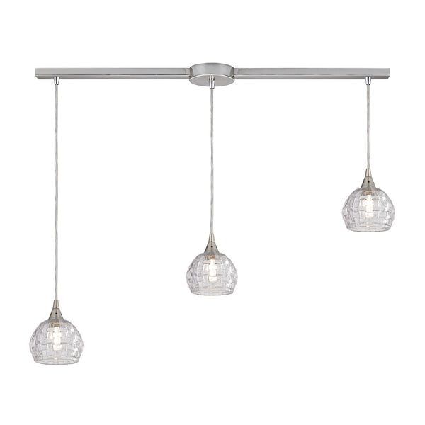 Kersey 3 Light Pendant In Satin Nickel