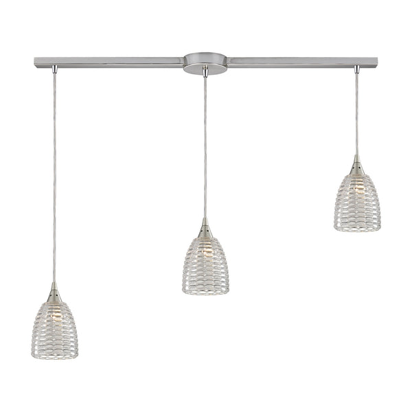 Kersey 3 Light Pendant In Satin Nickel