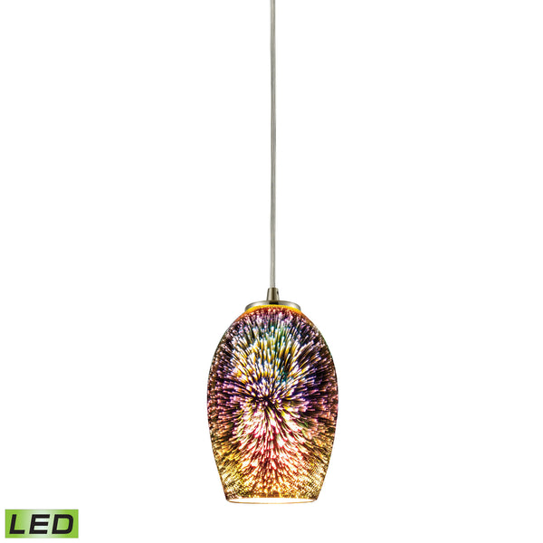 Illusions 1 Light LED Pendant In Satin Nickel
