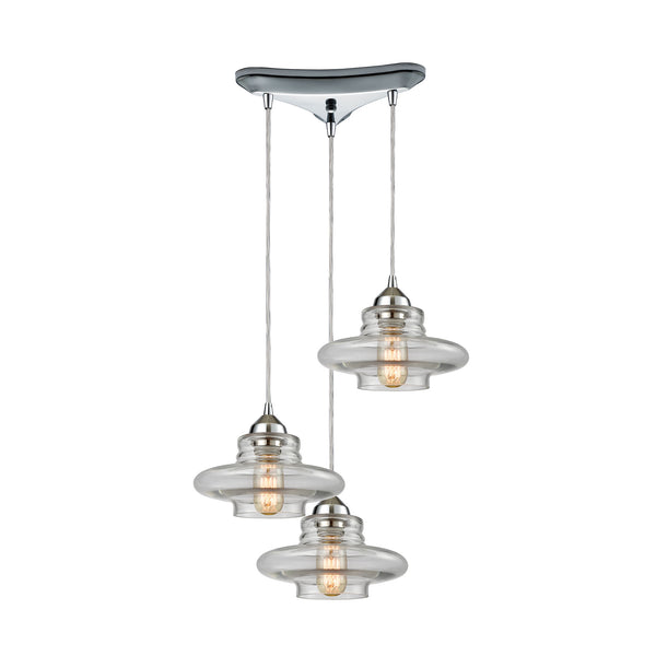 Orbital 3 Light Pendant In Polished Chrome