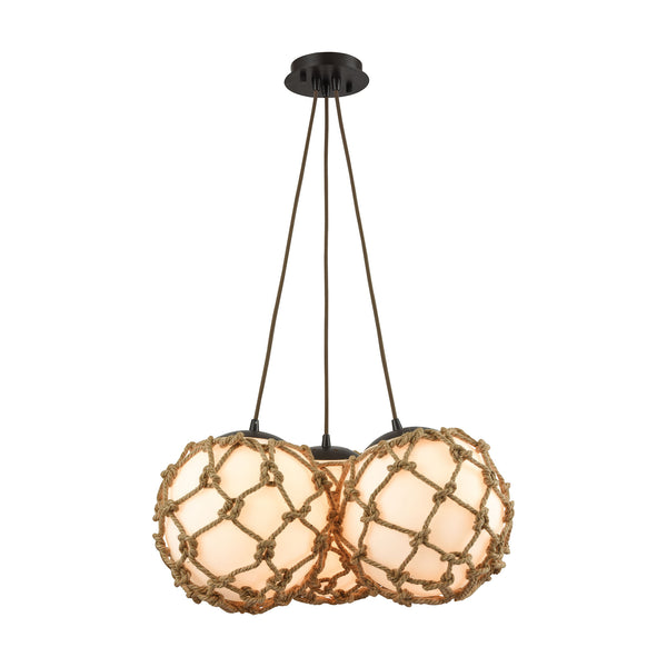 Coastal Inlet 3 Light Chandelier In Oil Rubbed Bronze