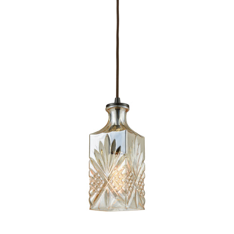 Giovanna 1 Light Pendant In Oil Rubbed Bronze With Champagne Plated Decanter Glass - Includes Recessed Lighting Kit
