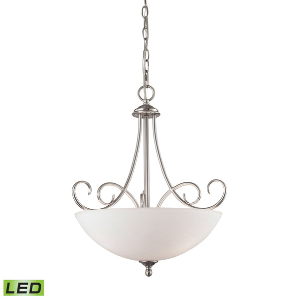 Chatham 3 Light LED Pendant In Brushed Nickel