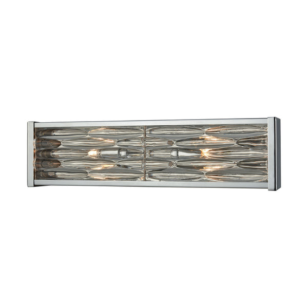 Riverflow 2 Light Vanity In Polished Chrome With Stacked River Stone Glass