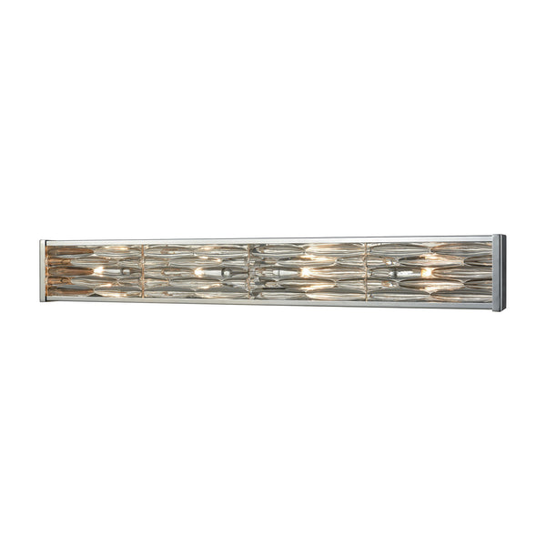 Riverflow 4 Light Vanity In Polished Chrome With Stacked River Stone Glass