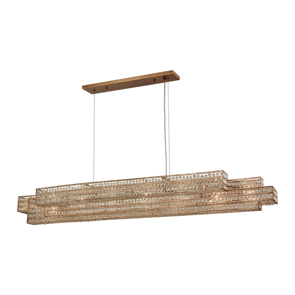 Lexicon 8 Light Chandelier In Matte Gold With Clear Crystal