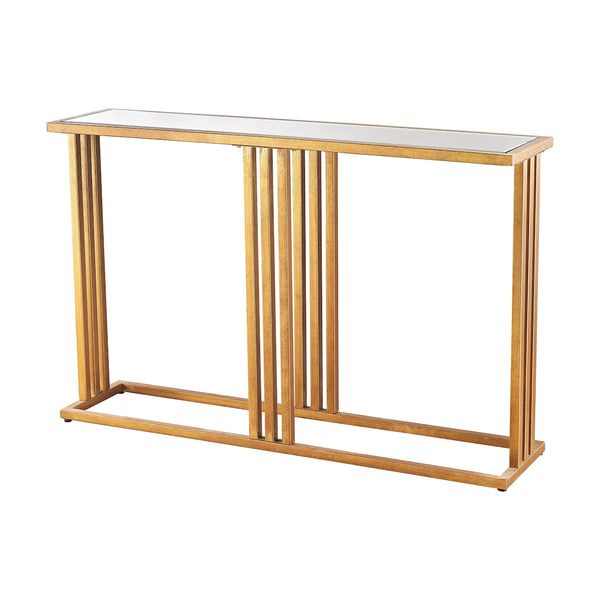 Andy Console In Gold Leaf And Clear Mirror