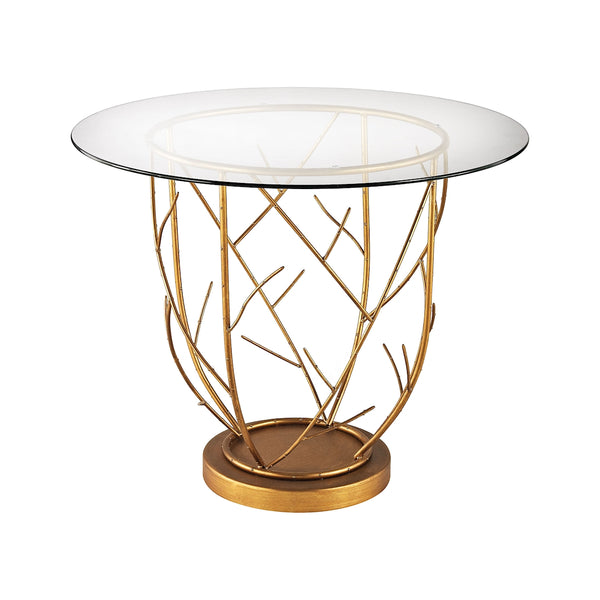 Thicket Entry Table In Gold Leaf And Clear Glass