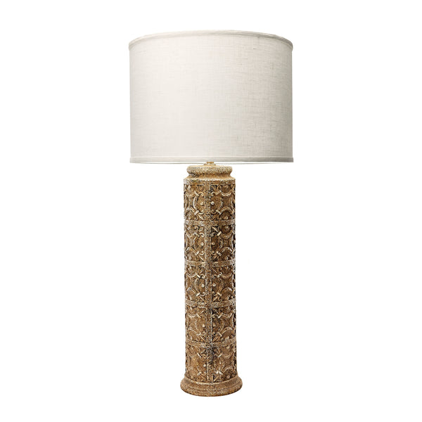 Fluer De Lis 1 Light Table Lamp In Aged Stone