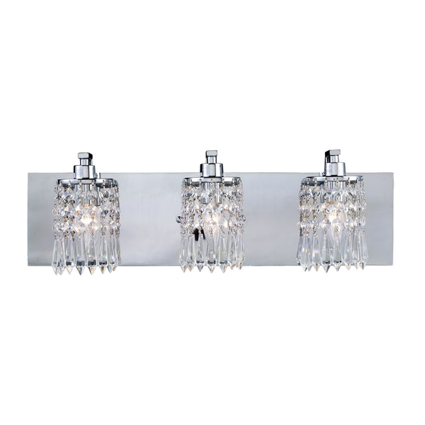 Optix 3 Light Vanity In Polished Chrome And Leaded Crystal Glass