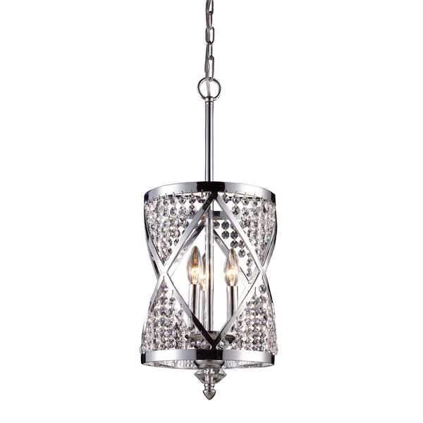 Crystoria 3 Light Pendant In Polished Chrome