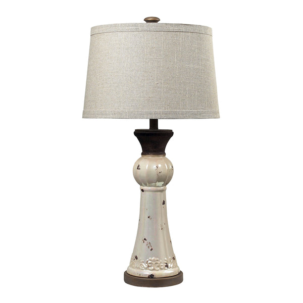 Lorraine Ceramic Table Lamp In Distressed Pearlescent