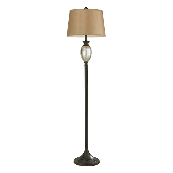 Caledon Antique Mercury Glass Floor Lamp With Bronze Accents