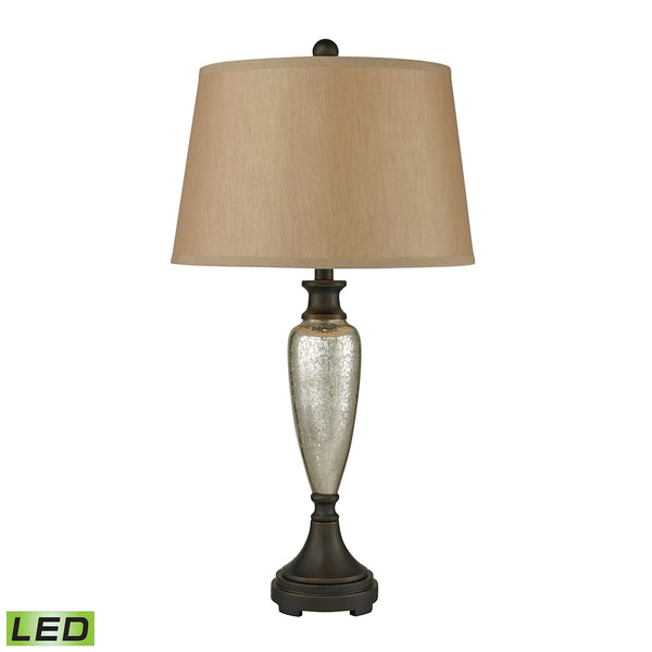 Caldeon LED Table Lamps In Antique Mercury With Bronze Accents