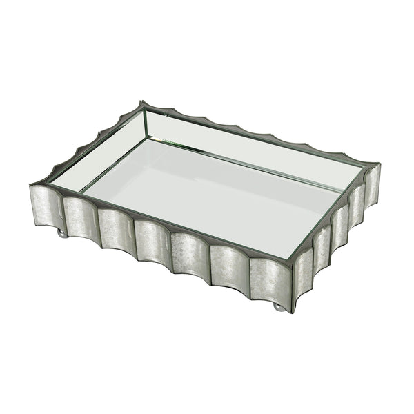 Small Scalloped Edge Mirror Tray
