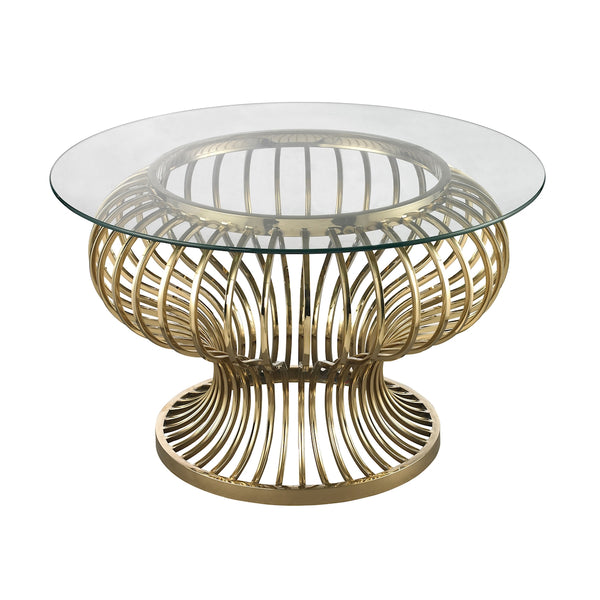Undulating Gold Rod Coffee Table