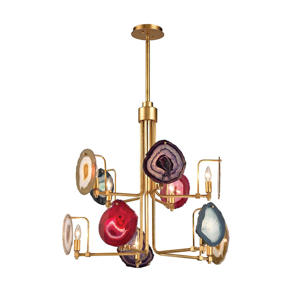 Gallery 10 Light Chandelier In Antique Gold Leaf